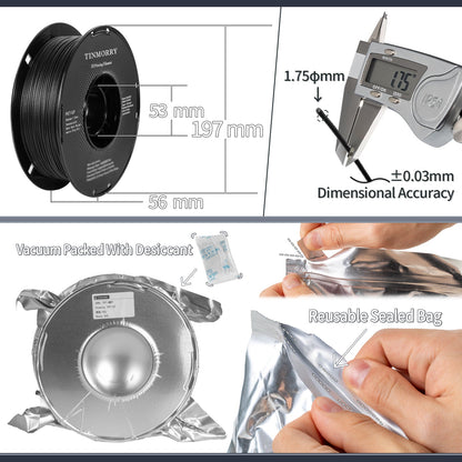 TINMORRY PET-GF Filament 1.75mm 1Kg 10 Rolls